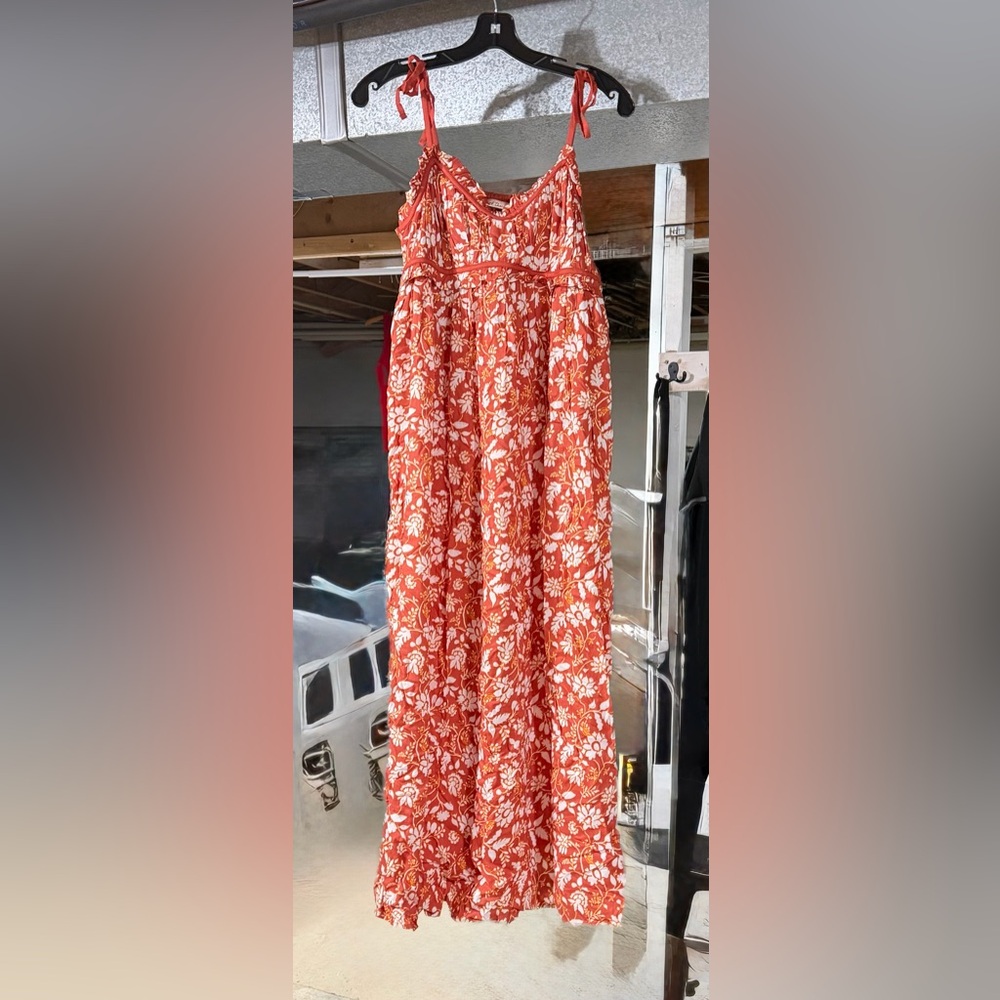 Floral Burnt Orange Maxi Dress